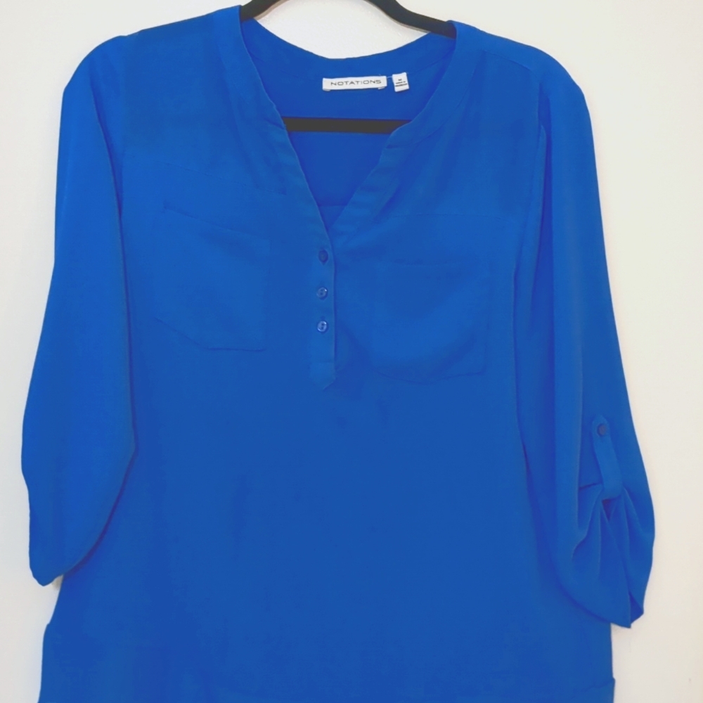 Medium vibrant blue blouse